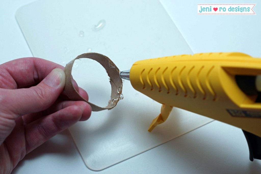 hot glue on toilet paper ring