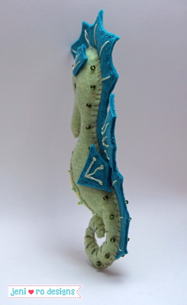 seahorse side back view