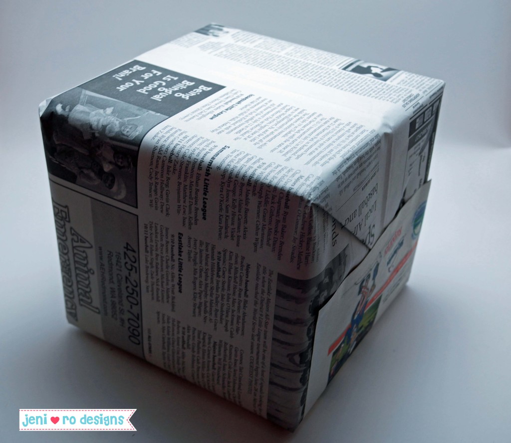 wrap box in newspaper