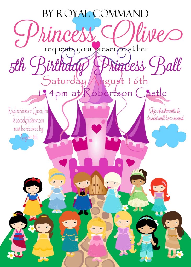 o 5th princess party bday invite for blog post