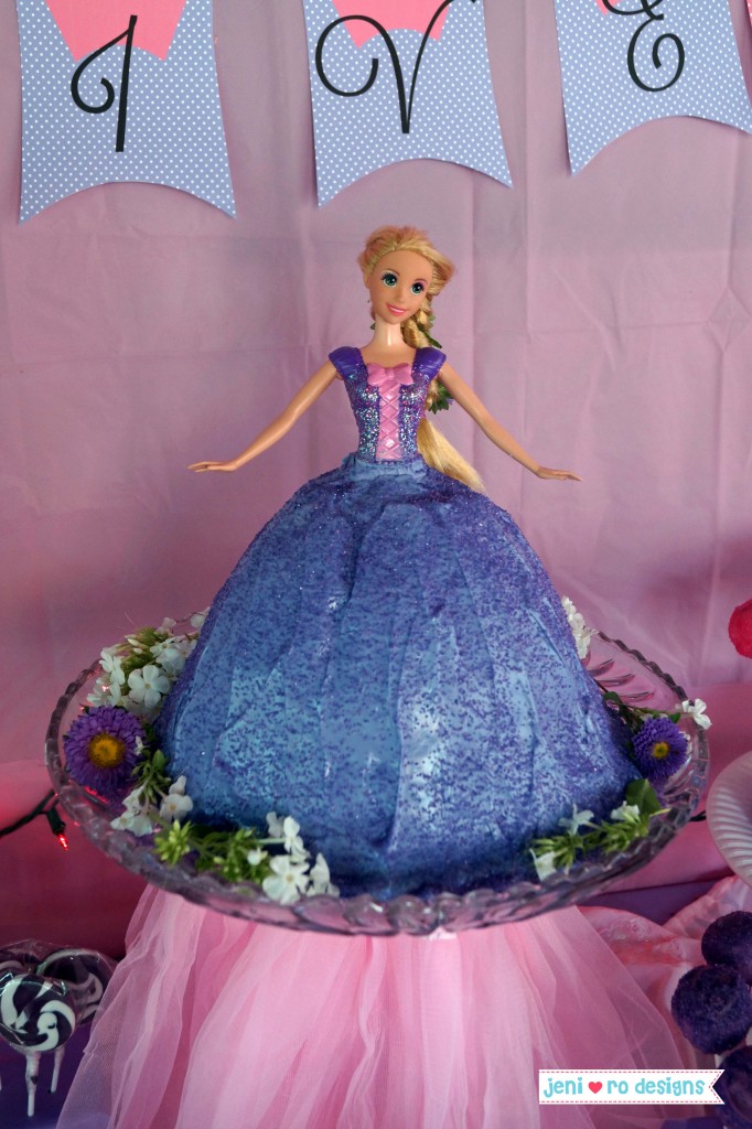 o 5th princess party rapunzel doll cake