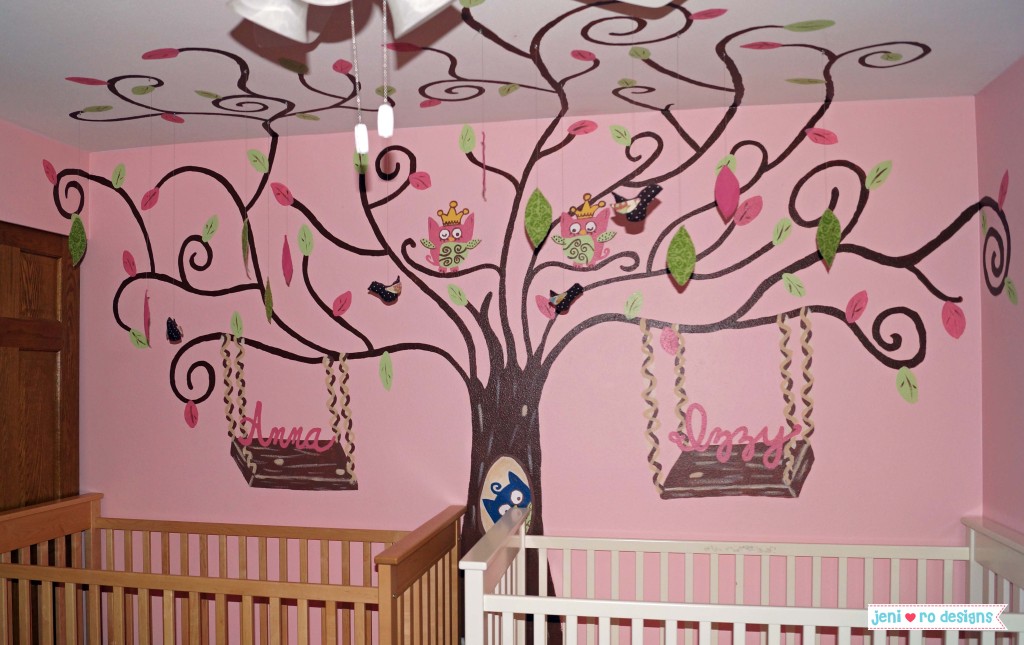 AI nursery tree painting up close