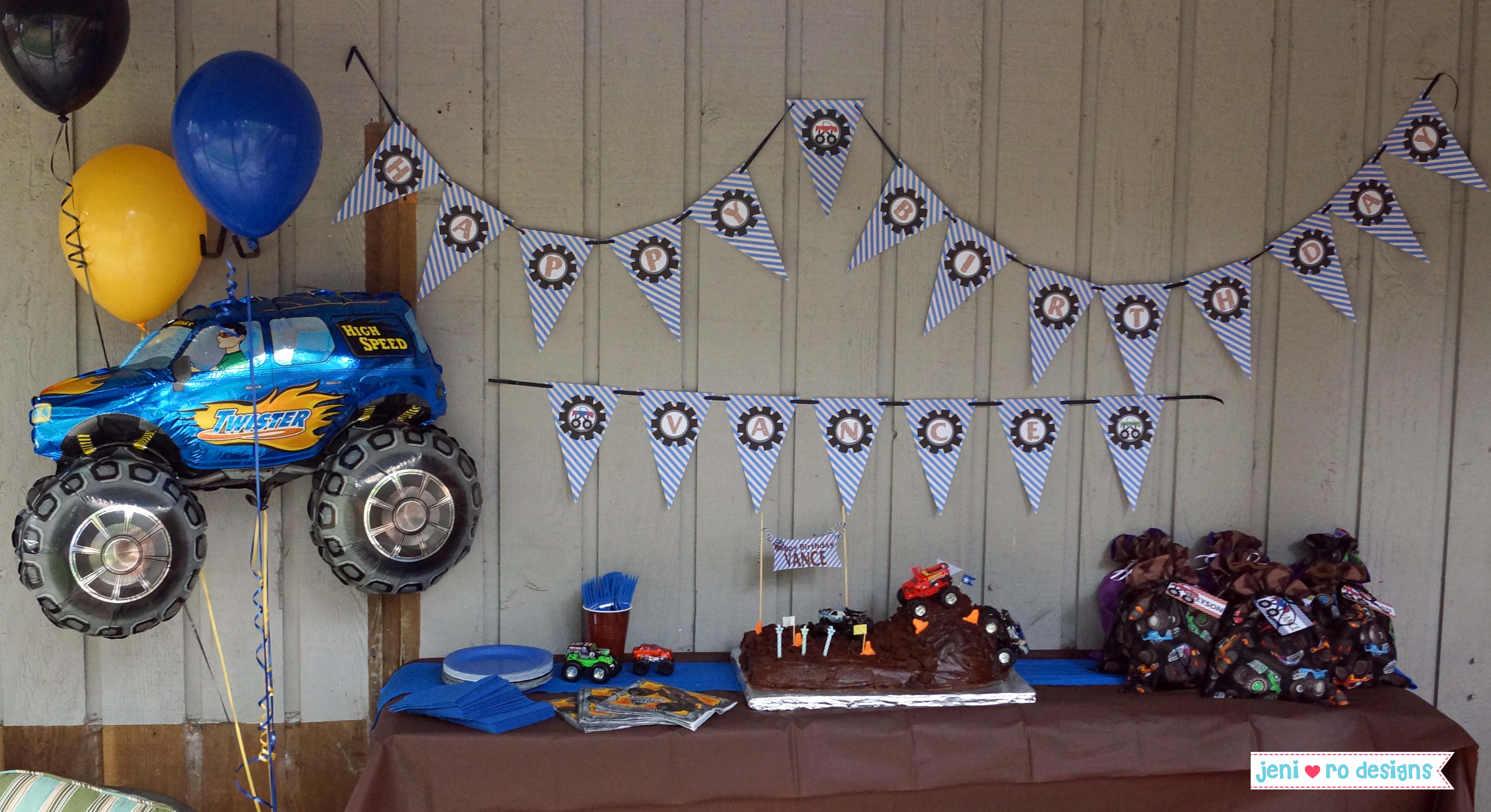 Mr. V's 3rd Monster Truck Birthday Party Part II - The Fun and Cake! • jeni  ro designs