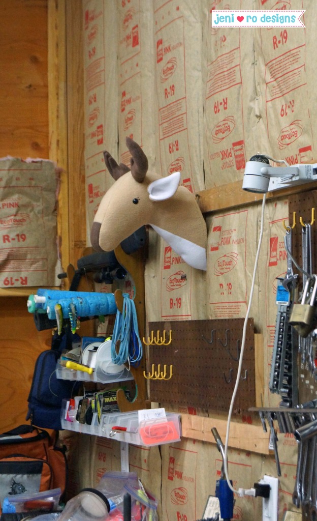 deer head in garage