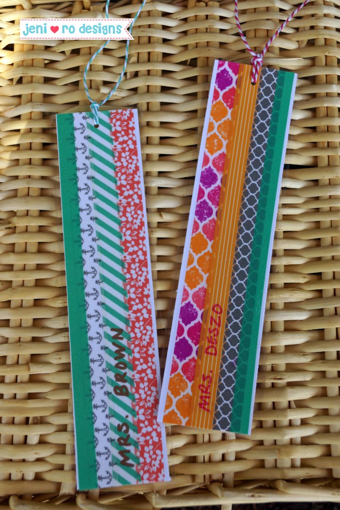 teacher gift 2015 washi bookmarks