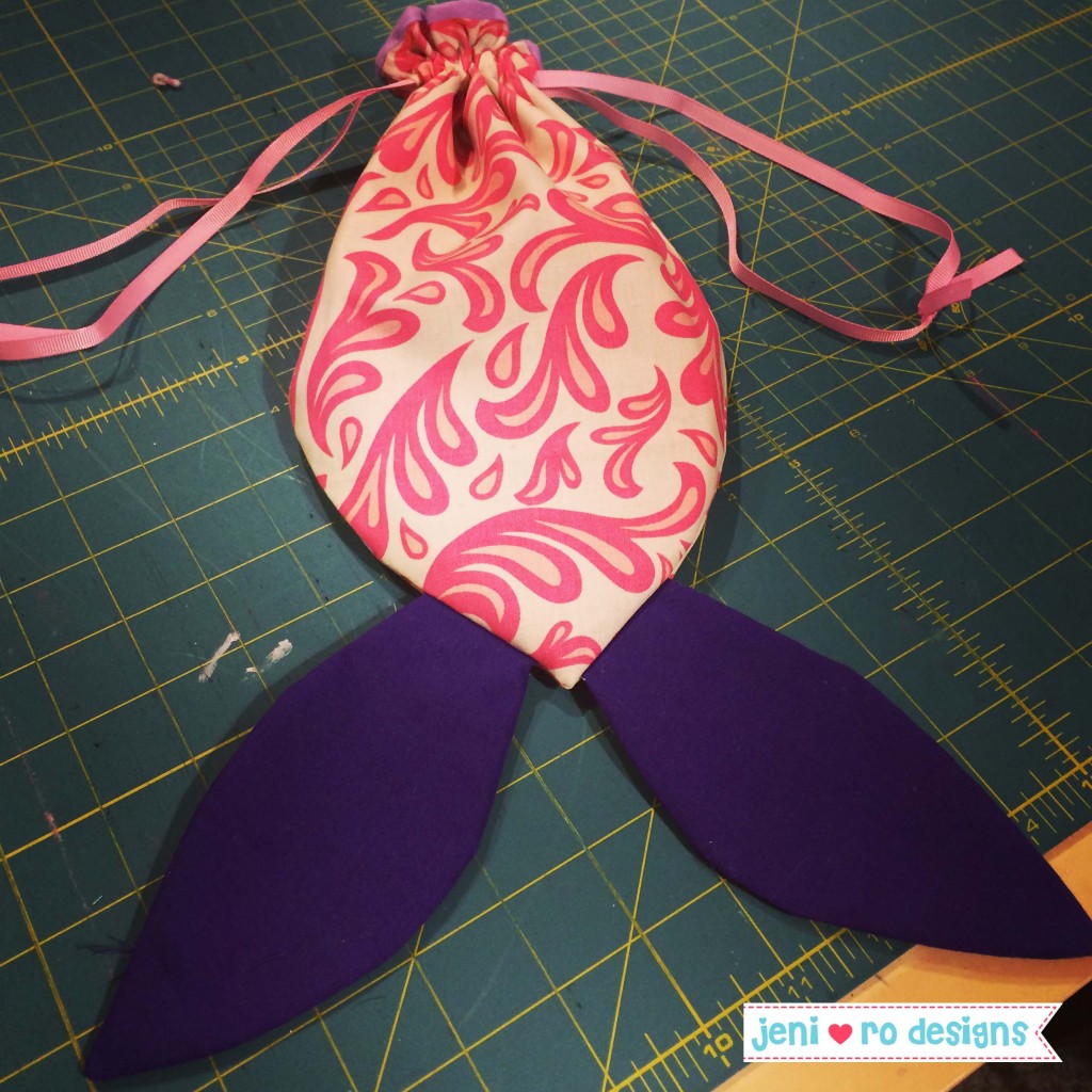 mermaid tail bag prototype