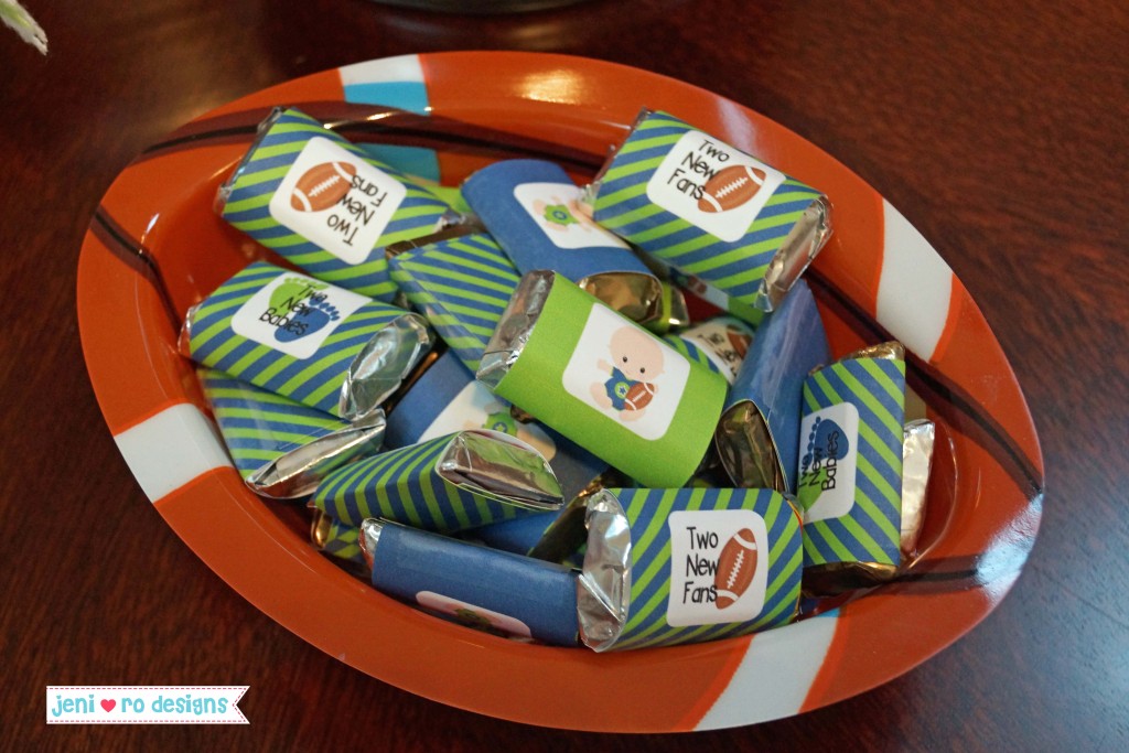football fans dbl baby shower mini candy bar wrappers