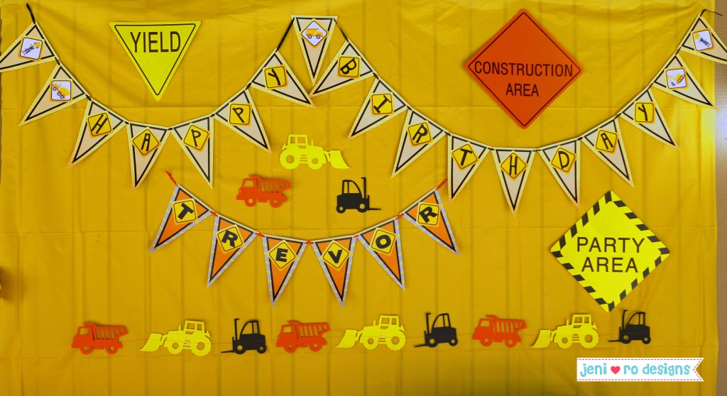 Construction bday party jeni ro designs banner backdrop