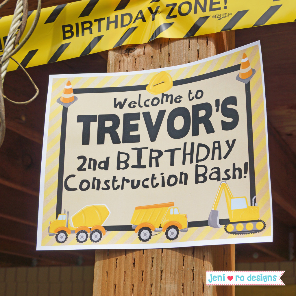 Construction bday party jeni ro designs welcome sign