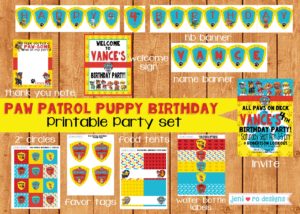 Paw Patrol Birthday Printable Decor Set • jeni ro designs
