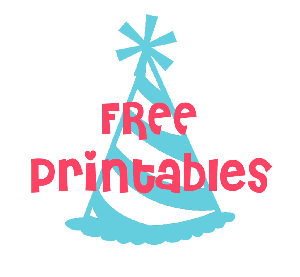 party hat with free printables text