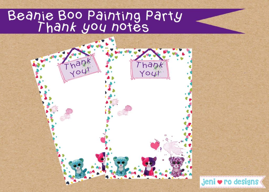 Beanie Boo Painting Birthday Printable set • jeni ro designs