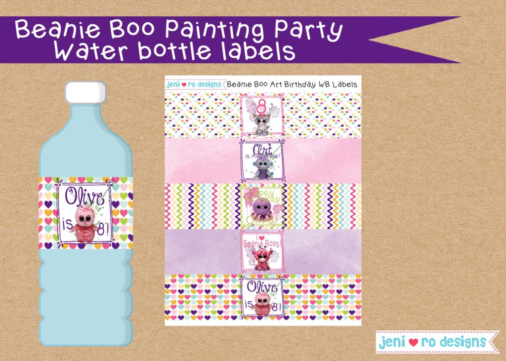 Beanie Boo Painting Birthday Printable set • jeni ro designs