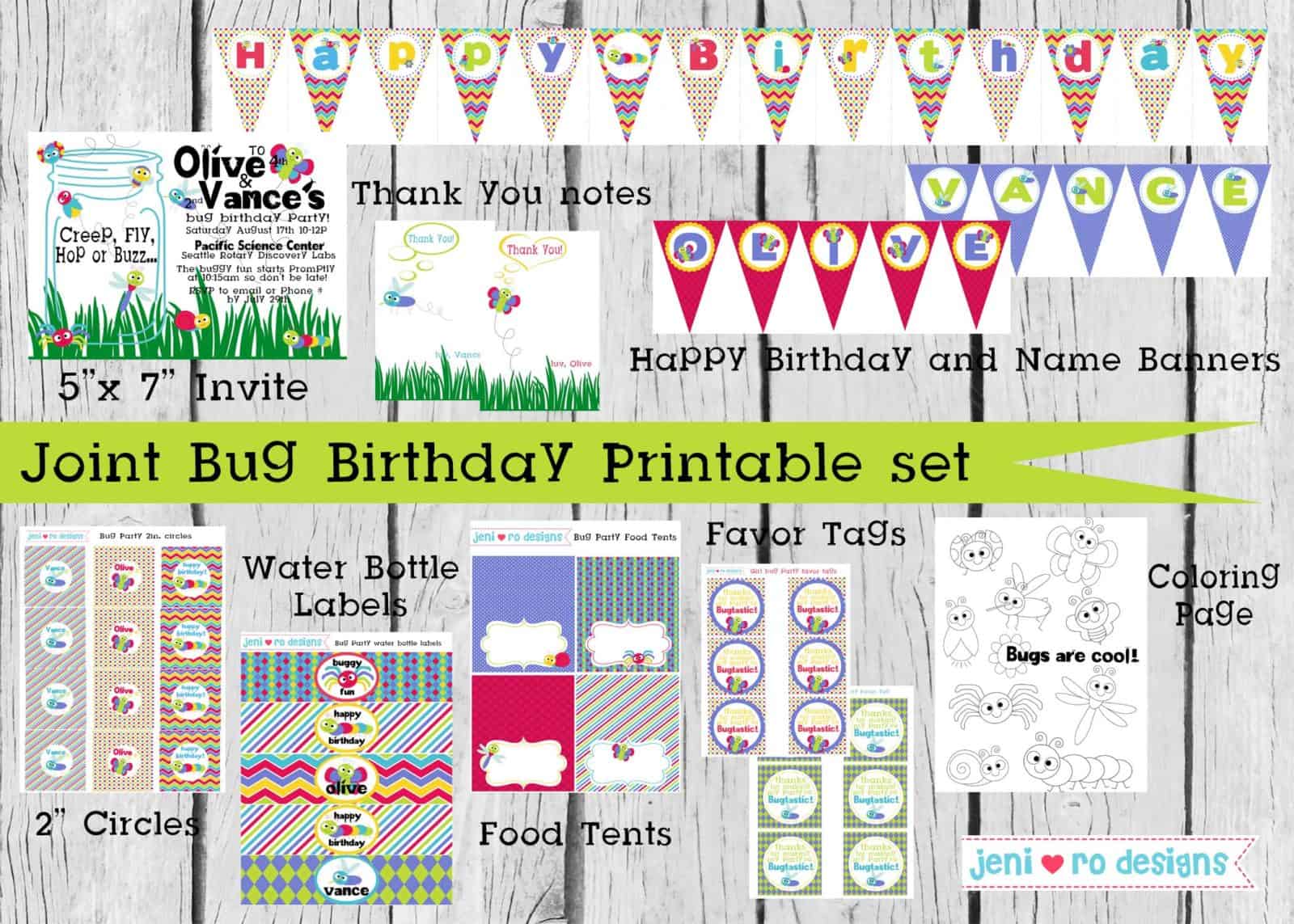 Bug Birthday Party printable set, Bugs, Bug party, Insects, Creepy ...
