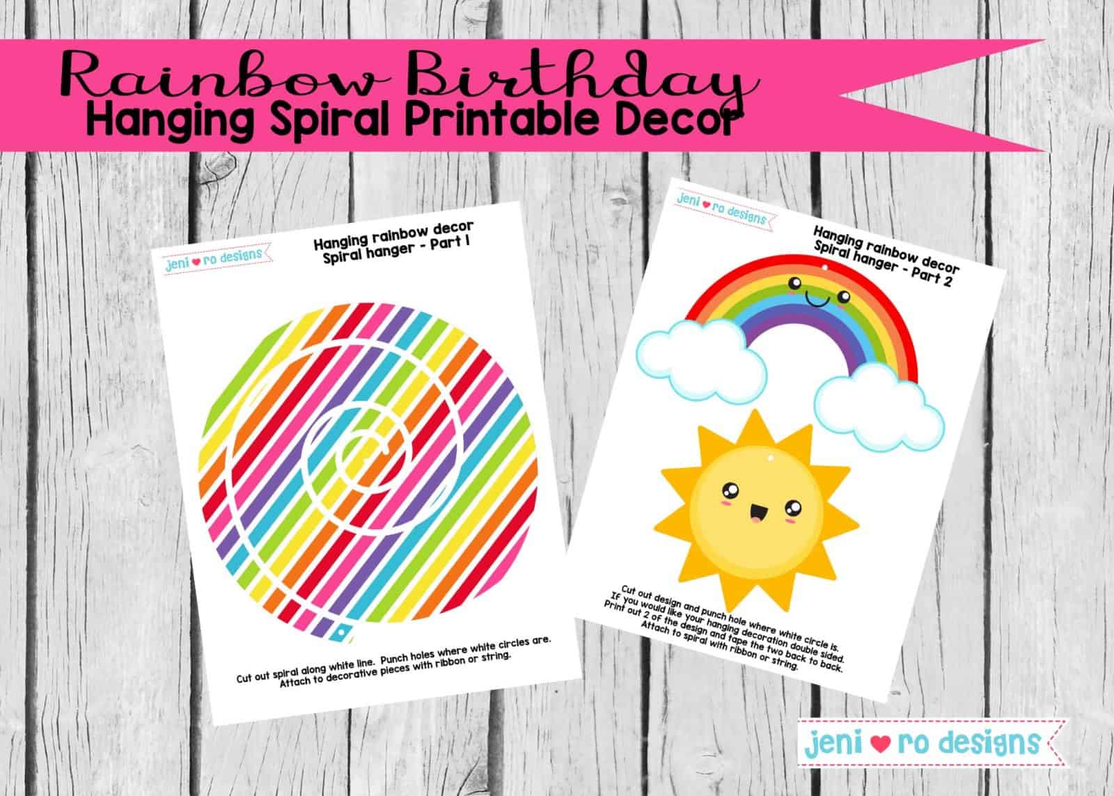 Rainbow Birthday Printable Birthday set, Rainbow Birthday Party ...