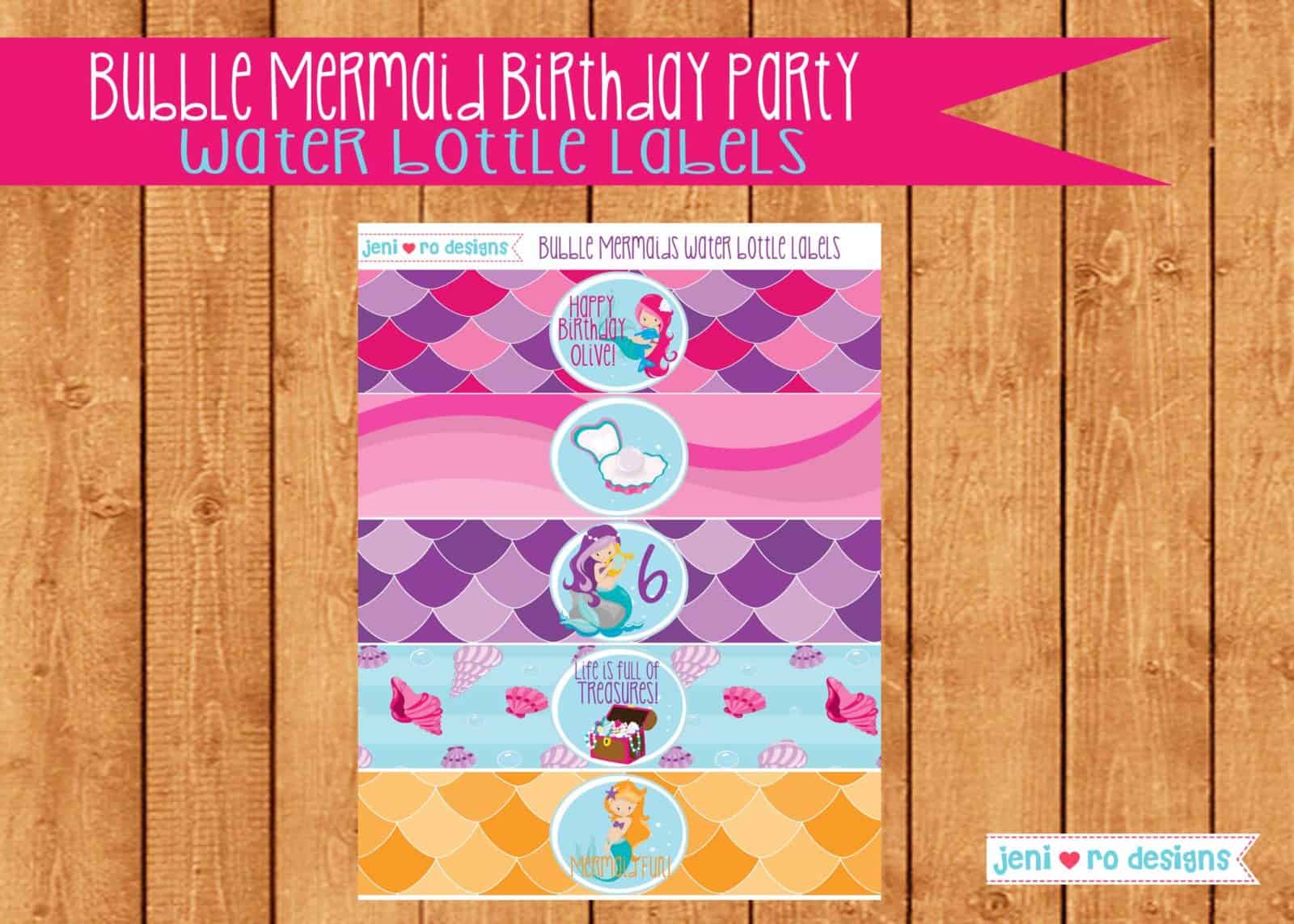Mermaid Birthday printable set, Mermaid Birthday, Mermaid Party ...