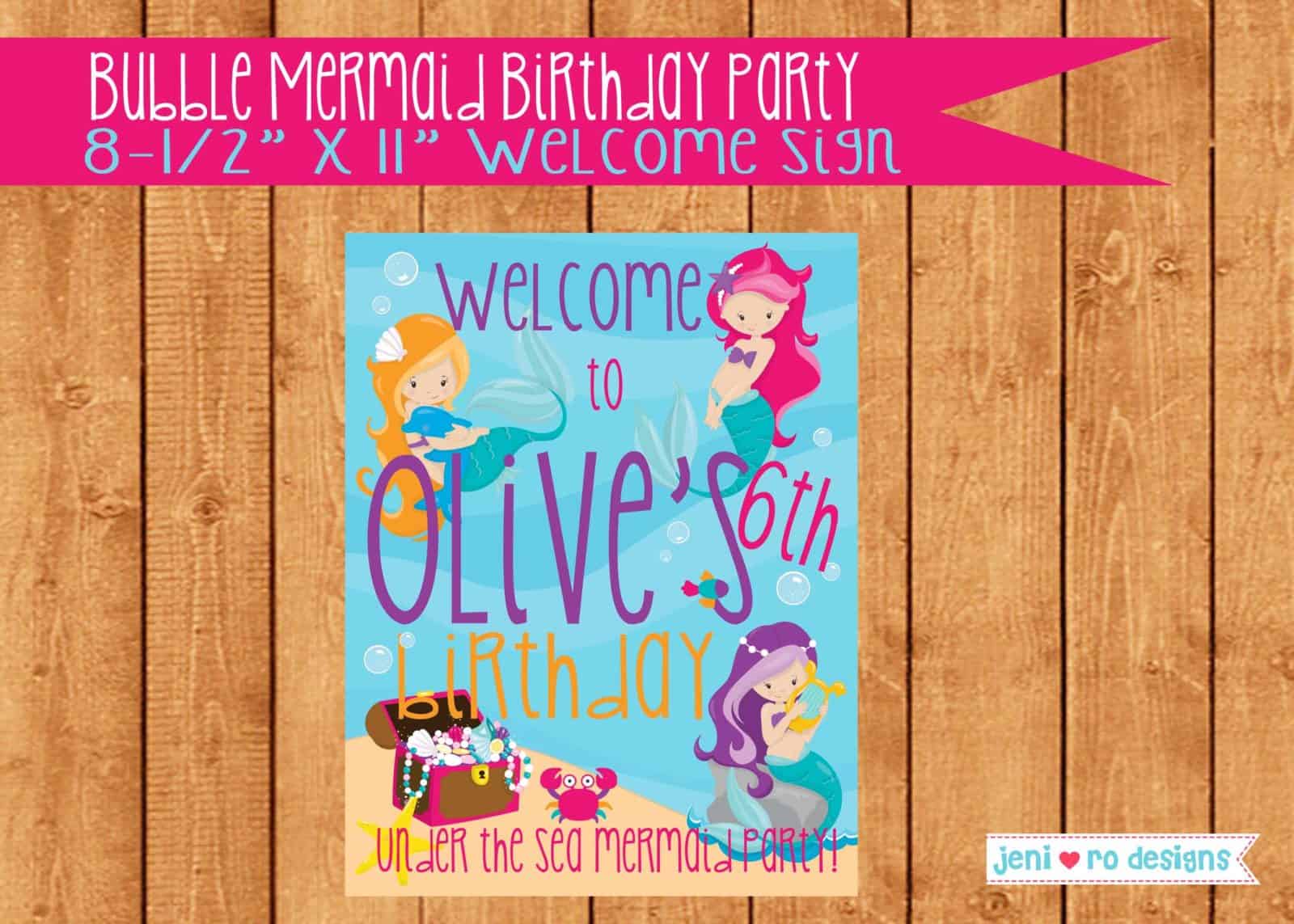 Mermaid Birthday Printable Set Mermaid Birthday Mermaid Party