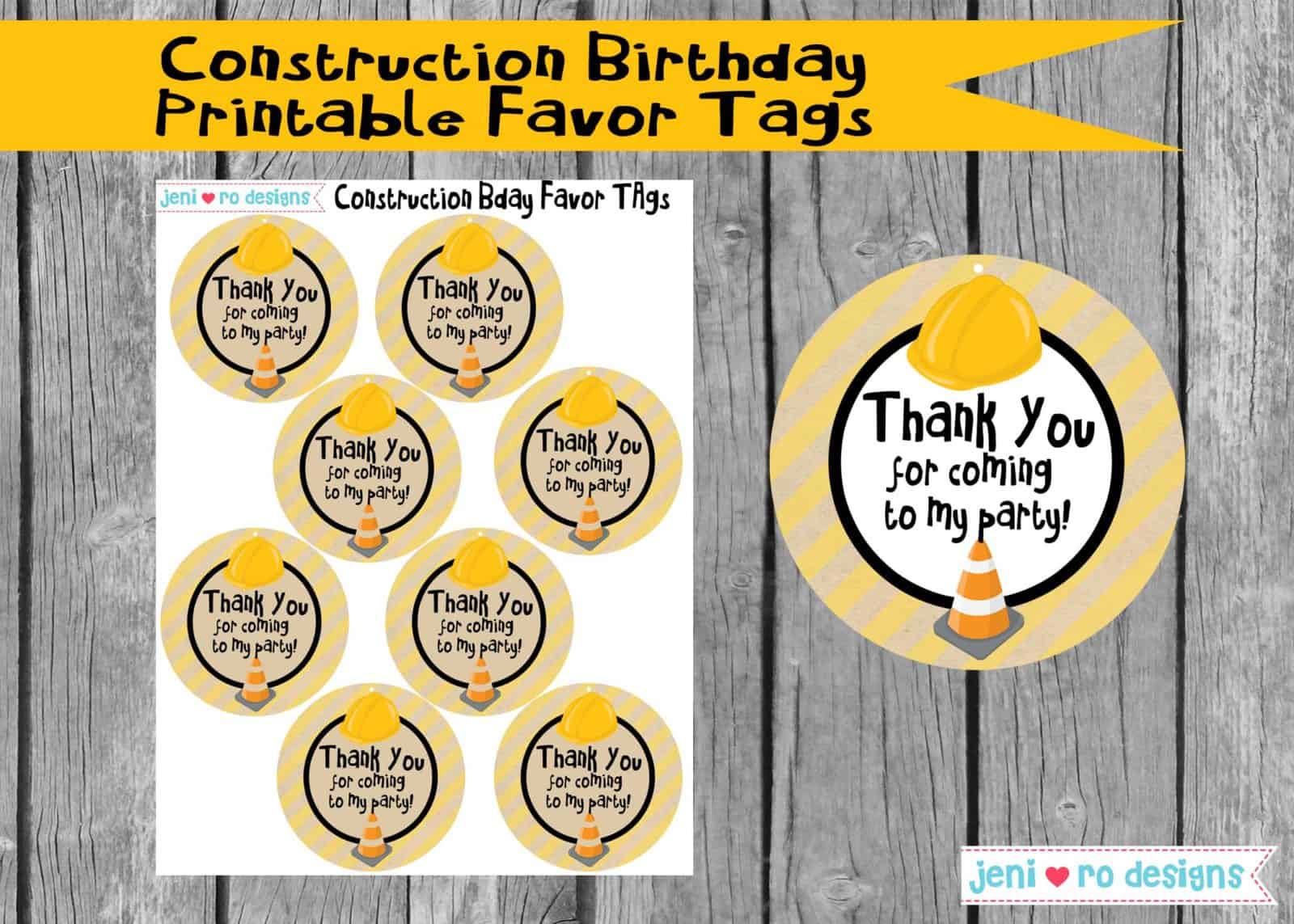 Kids Construction Birthday Party Printable Decor set - Construction ...