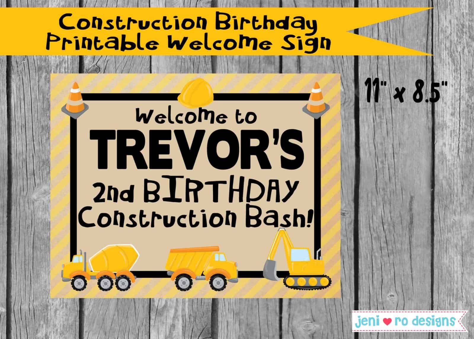Kids Construction Birthday Party Printable Decor set - Construction ...
