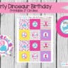Girly Dinosaur Birthday printable set, Girly Dinosaur Birthday, Pink Dinosaurs, Girl Dino party, Girl Dinosaur printable decor - Image 4