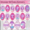 Girly Dinosaur Birthday printable set, Girly Dinosaur Birthday, Pink Dinosaurs, Girl Dino party, Girl Dinosaur printable decor - Image 3