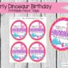 Girly Dinosaur Birthday printable set, Girly Dinosaur Birthday, Pink Dinosaurs, Girl Dino party, Girl Dinosaur printable decor - Image 5