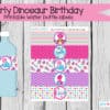 Girly Dinosaur Birthday printable set, Girly Dinosaur Birthday, Pink Dinosaurs, Girl Dino party, Girl Dinosaur printable decor - Image 8