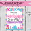 Girly Dinosaur Birthday printable set, Girly Dinosaur Birthday, Pink Dinosaurs, Girl Dino party, Girl Dinosaur printable decor - Image 9