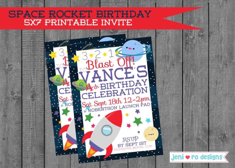 Space Rocket Birthday printable set, Space birthday, Rocket birthday ...