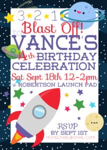 Space Rocket Birthday printable set, Space birthday, Rocket birthday ...