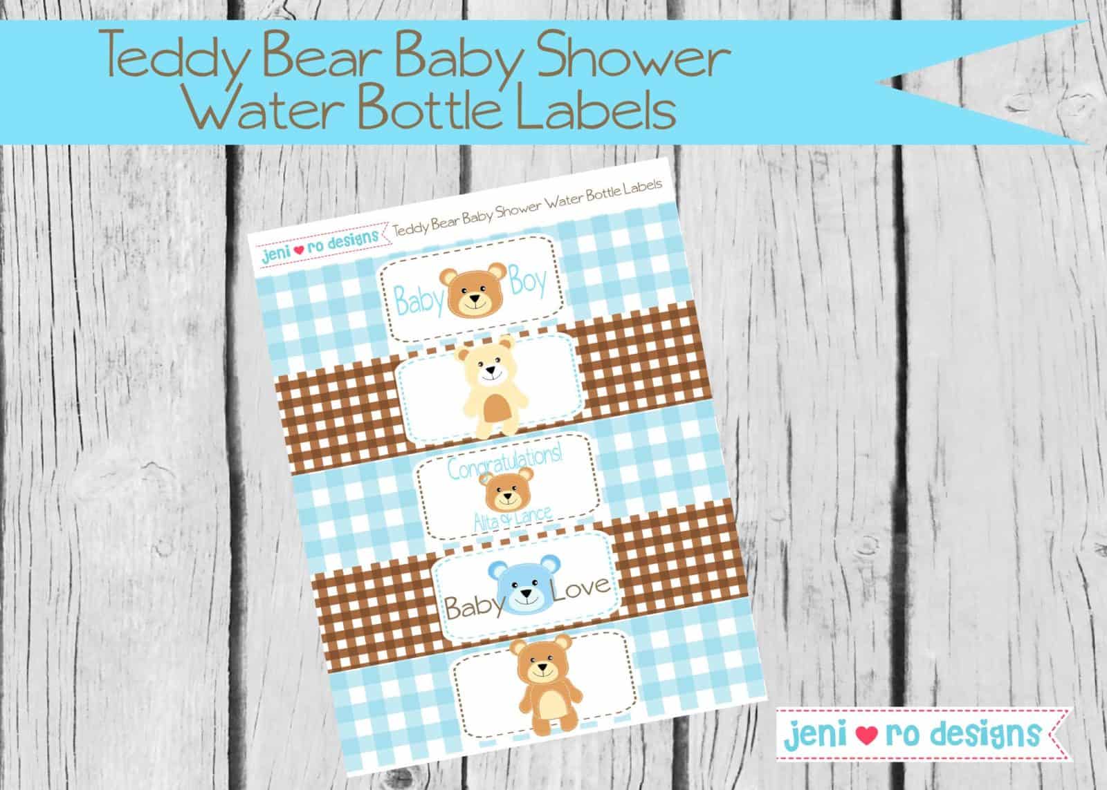 Teddy Bear Boy Baby Shower Printable Decor Set, Teddy Bear Baby shower ...