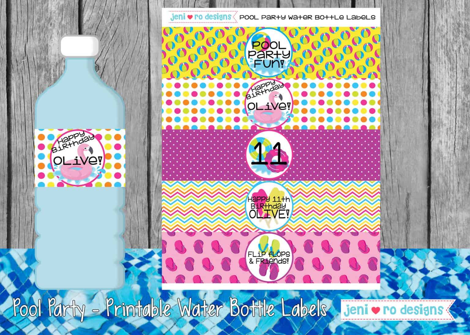 New theme! Pool Party Printables! • jeni ro designs