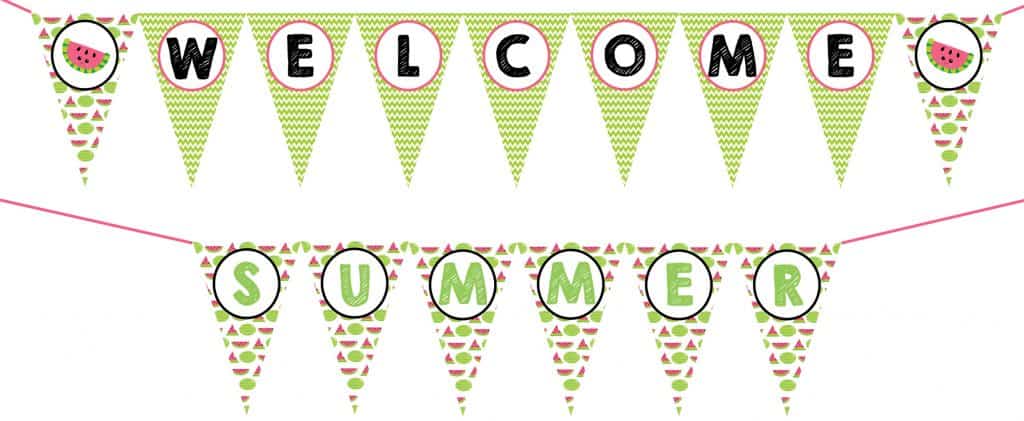 welcome summer printable banner