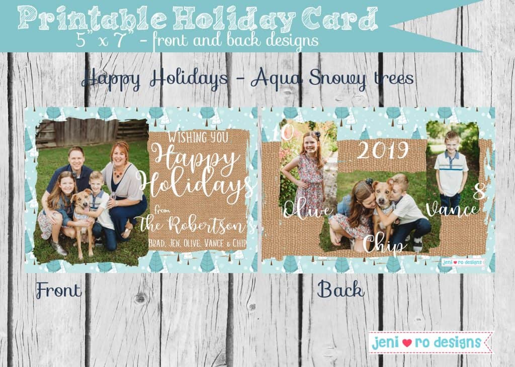 Printable holiday card from 2019