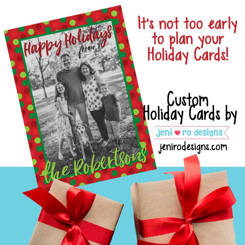 Printable Holiday cards by jeni ro designs.