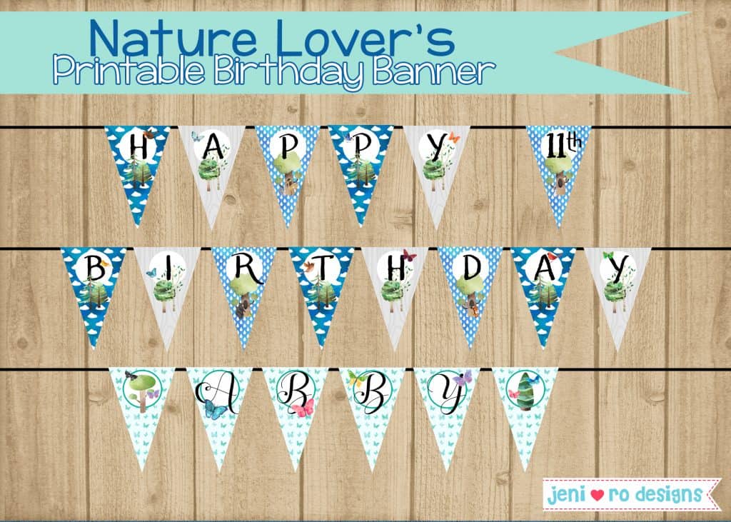 Nature lover's Printable Birthday Banner