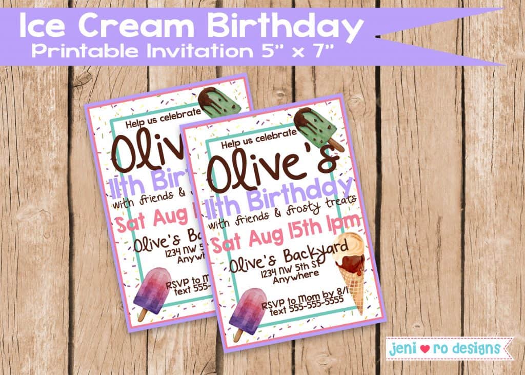 Ice Cream Birthday Printables
