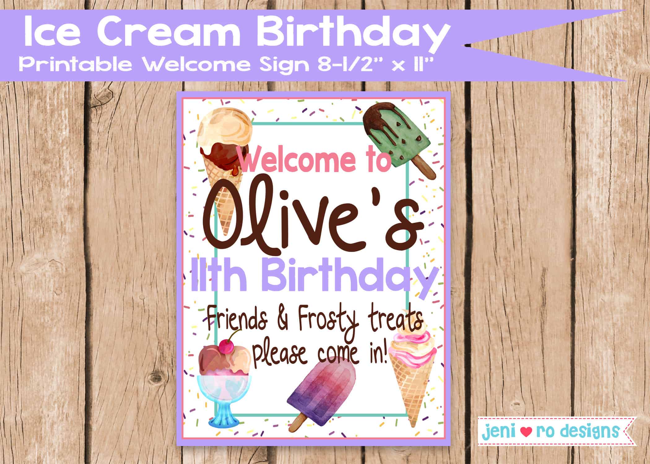 Ice Cream Printable Party Package