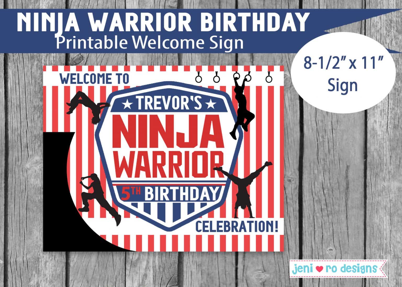 New Theme! Ninja Warrior Birthday Printables in the shop!