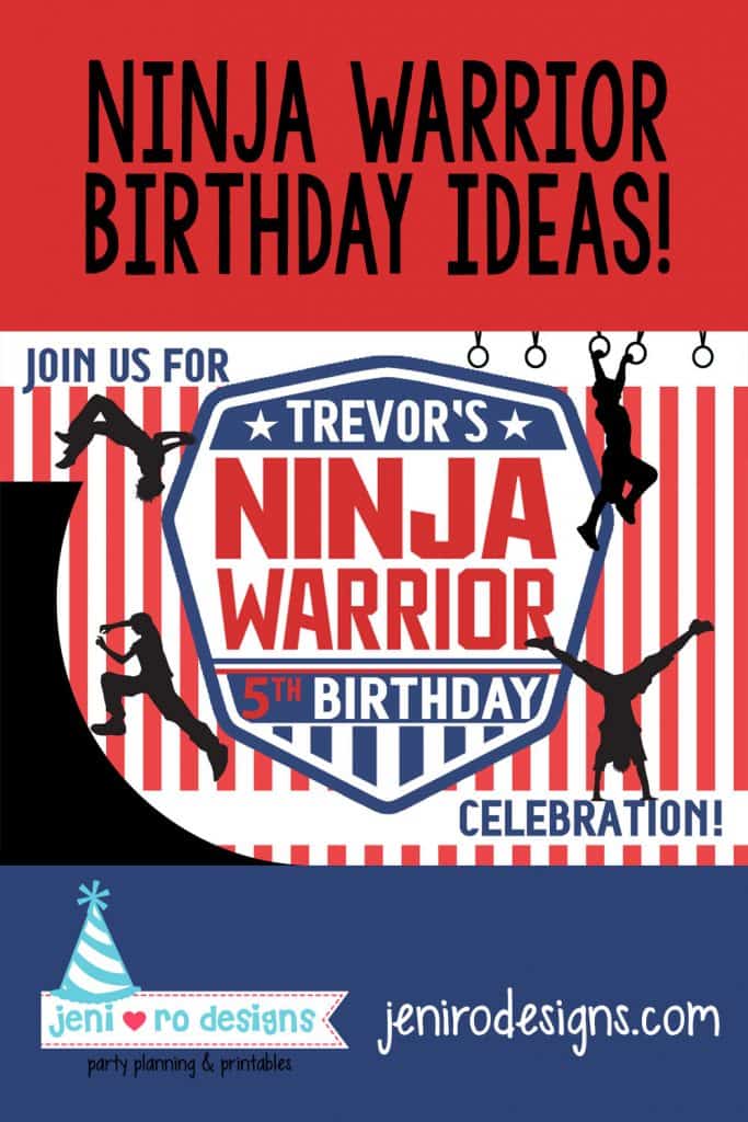 ninja warrior birthday printables