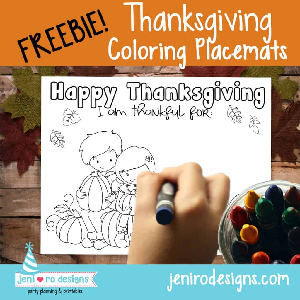 thanksgiving coloring placemat