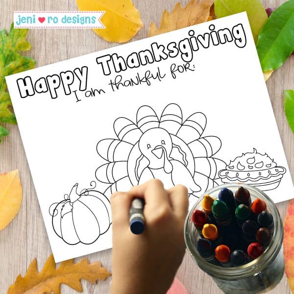 Thanksgiving coloring placemat free printable to keep the kiddos busy!