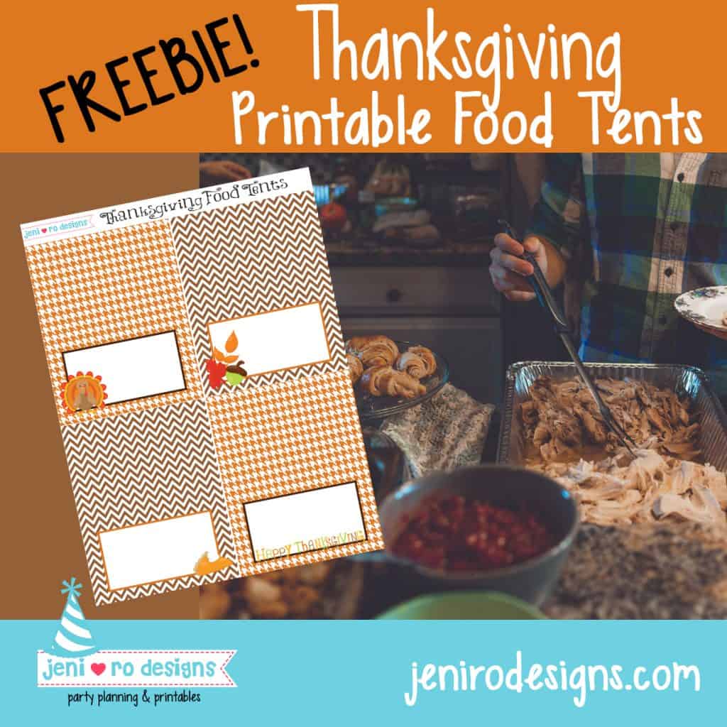 Thanksgiving printable food tents