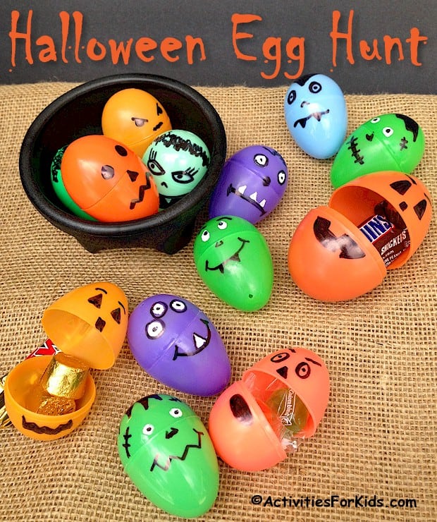 socially distant Halloween egg hunt