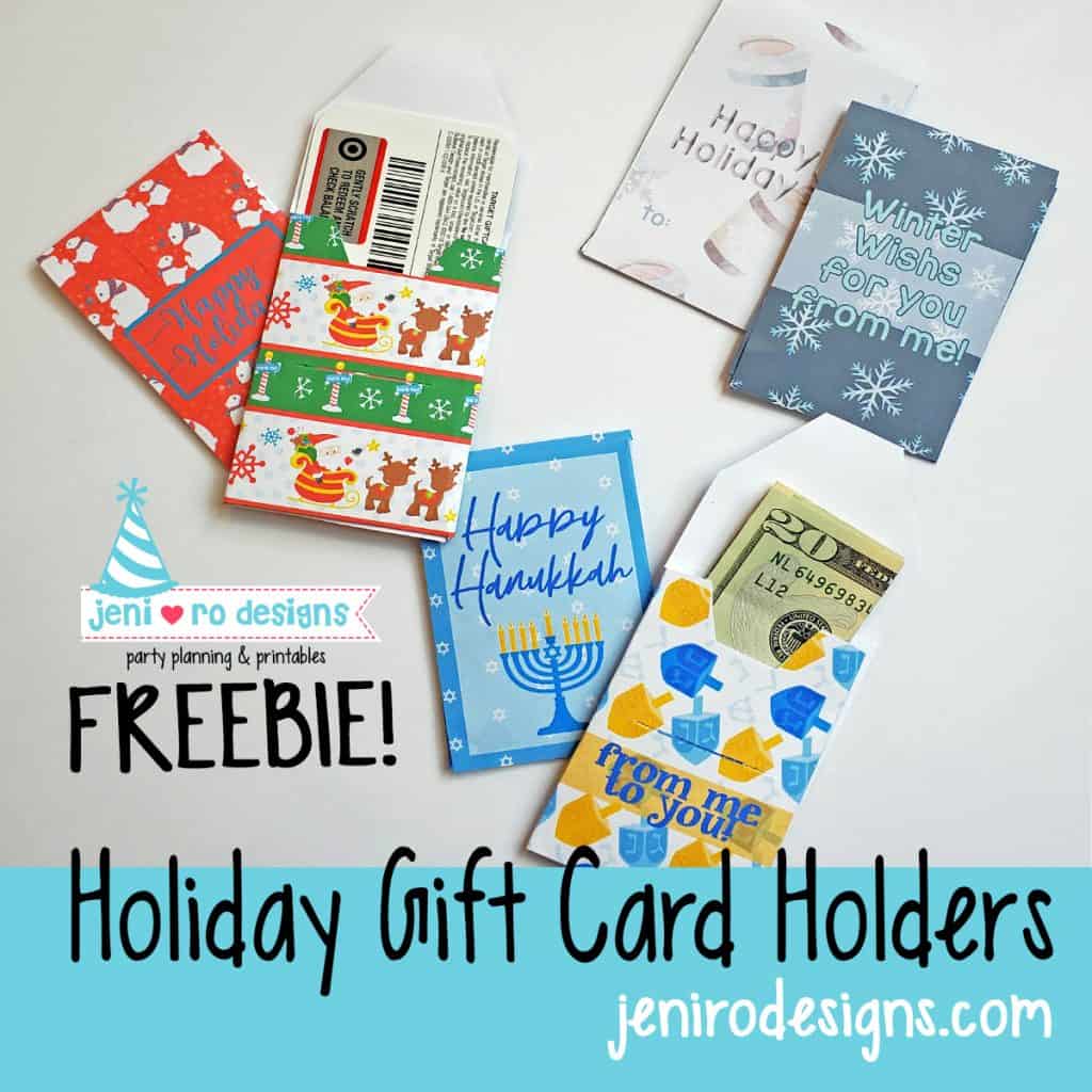 printable holiday gift card holders
