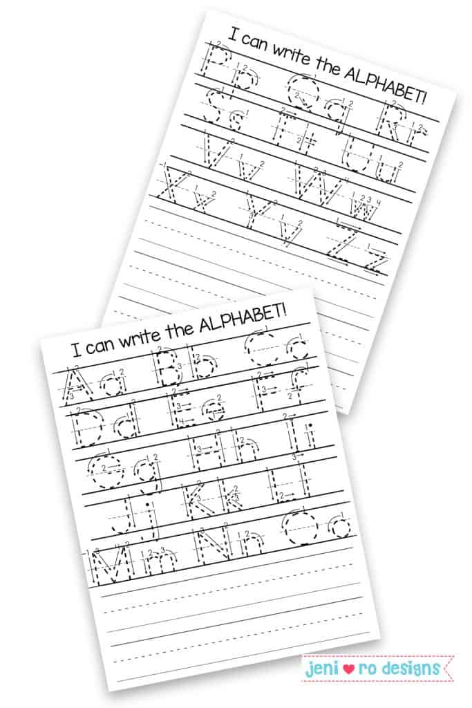 homeschool virtual printables alphabet tracing