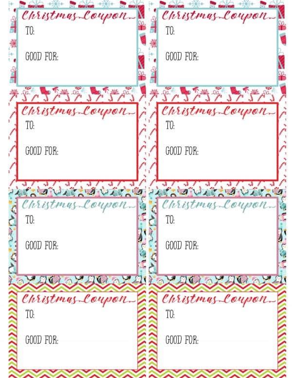 Christmas coupon printable, new in the FREE printable library