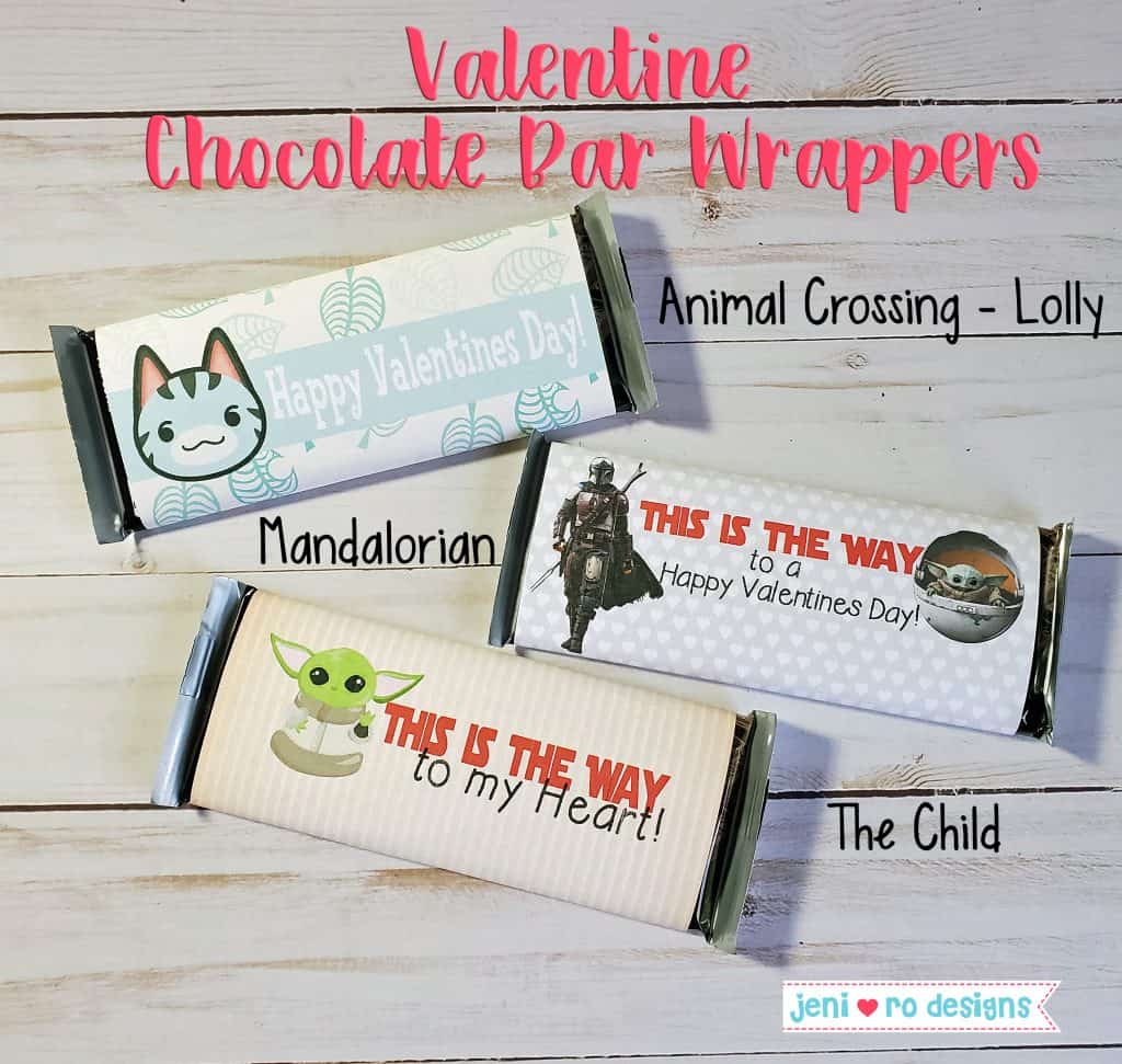 valentine chocolate bar wrappers