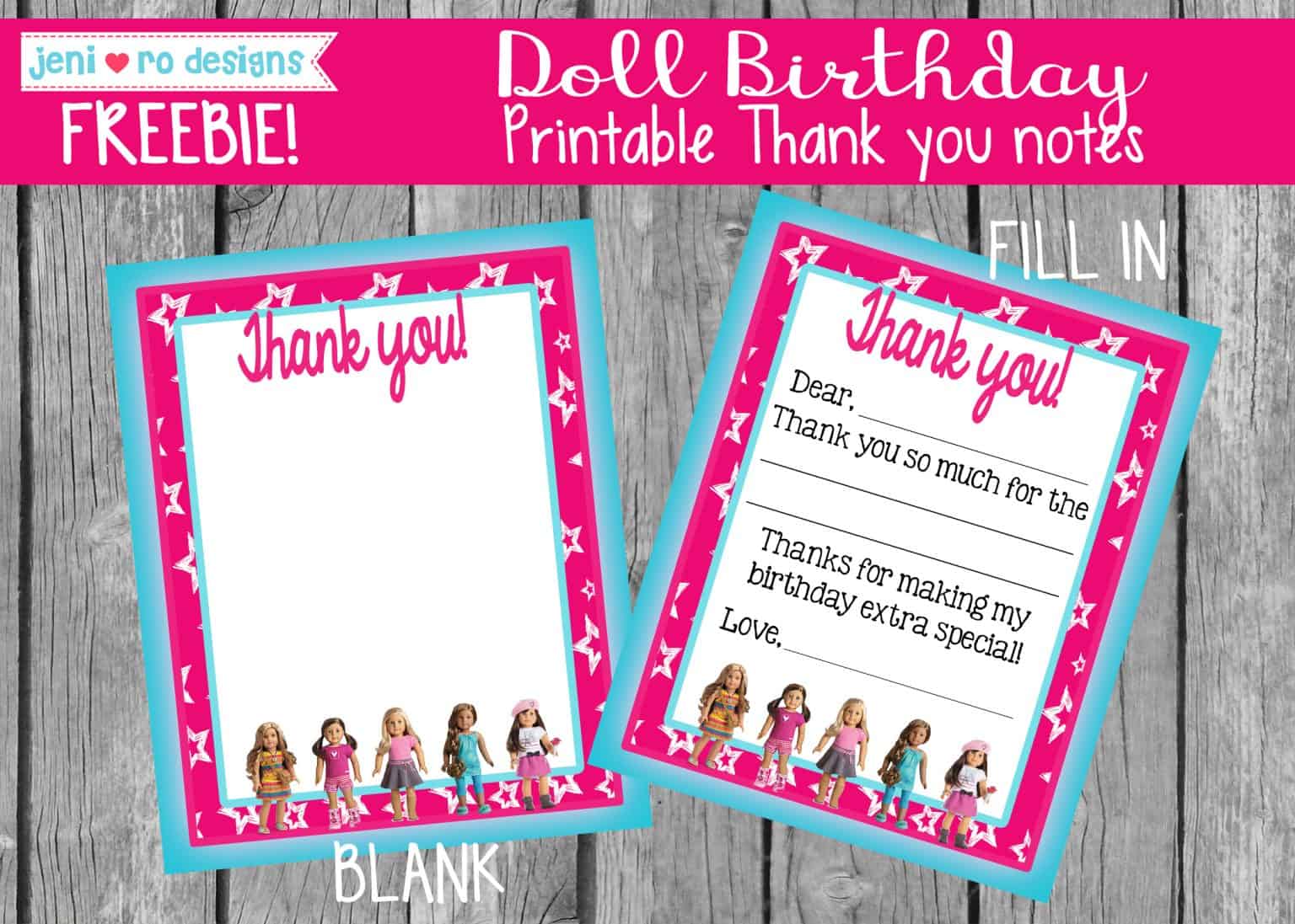 American girl doll birthday printables in the FREE printable library!