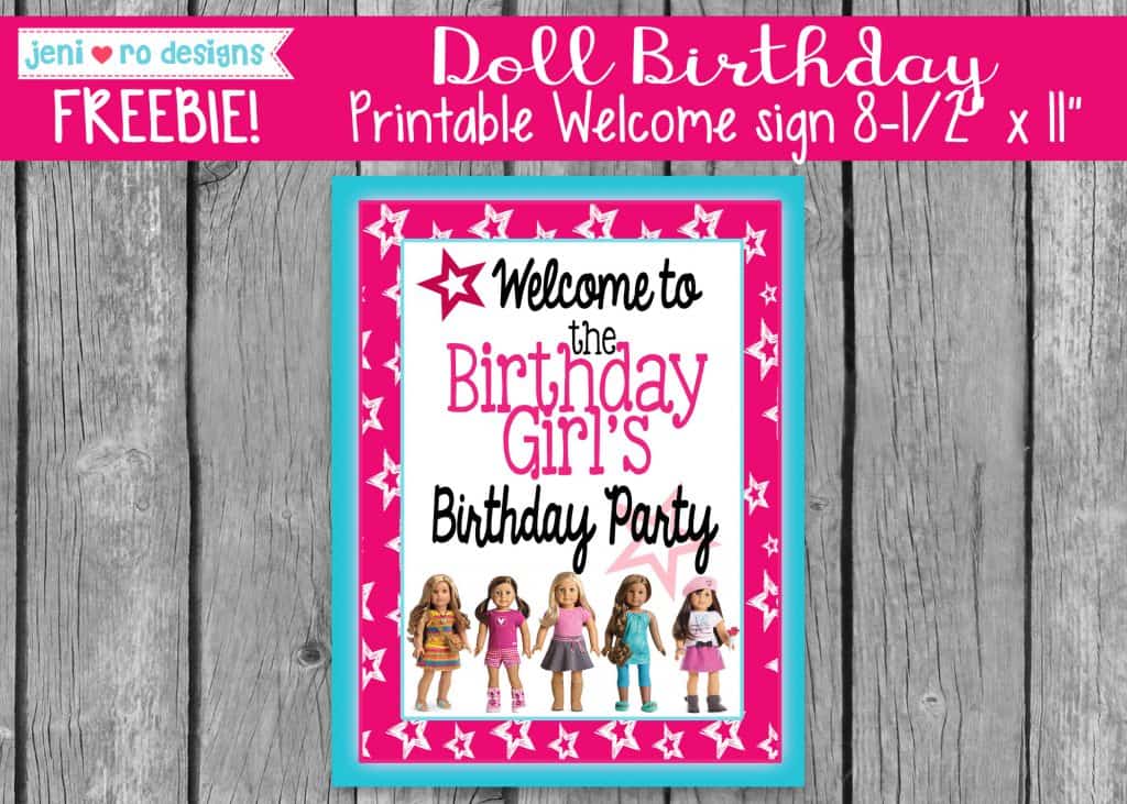 American girl doll birthday printables in the FREE printable library!